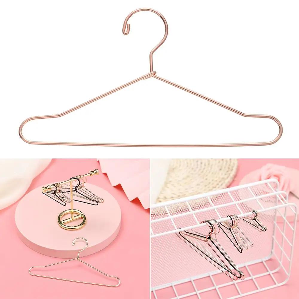 10pcs Dollhouse Furniture Decorations Cute 1/6 Doll Metal Dress Clothes Hanging Mini Hangers Doll Accessories