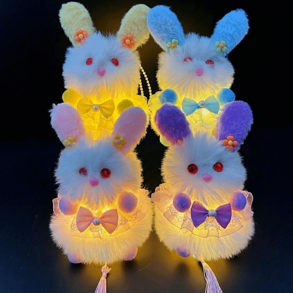 Chinese Style Mid-Autumn Festival Lantern LED Light Plush Rabbit Lantern Parent-Child Activity