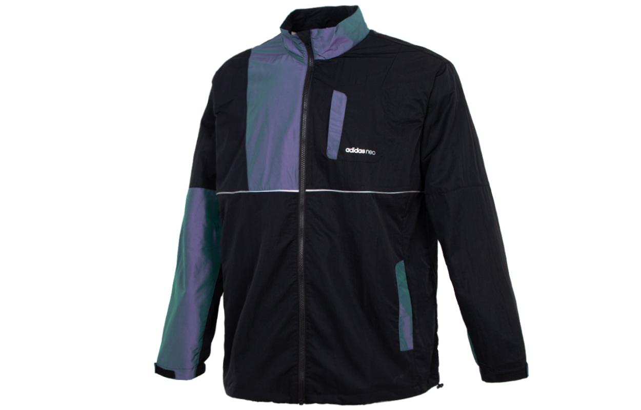 Adidas Neo Jackets Men s Black Stand Collar Moderate Workwear HE7948 L