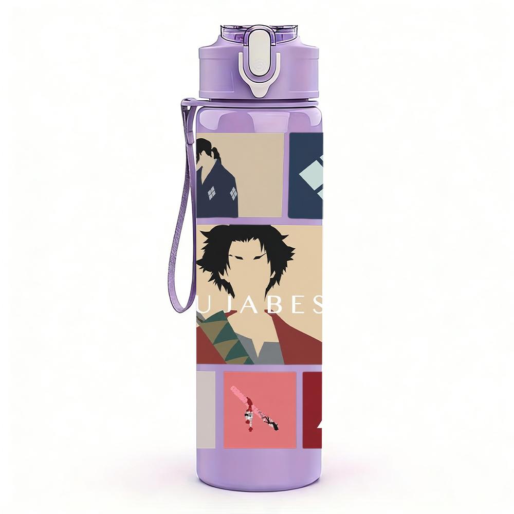 1PC Retro Band Grid Collage Portrait Print 750ml Portable Sports Water Bottle Leakproof Gym Outdoor Travel Drink Cup