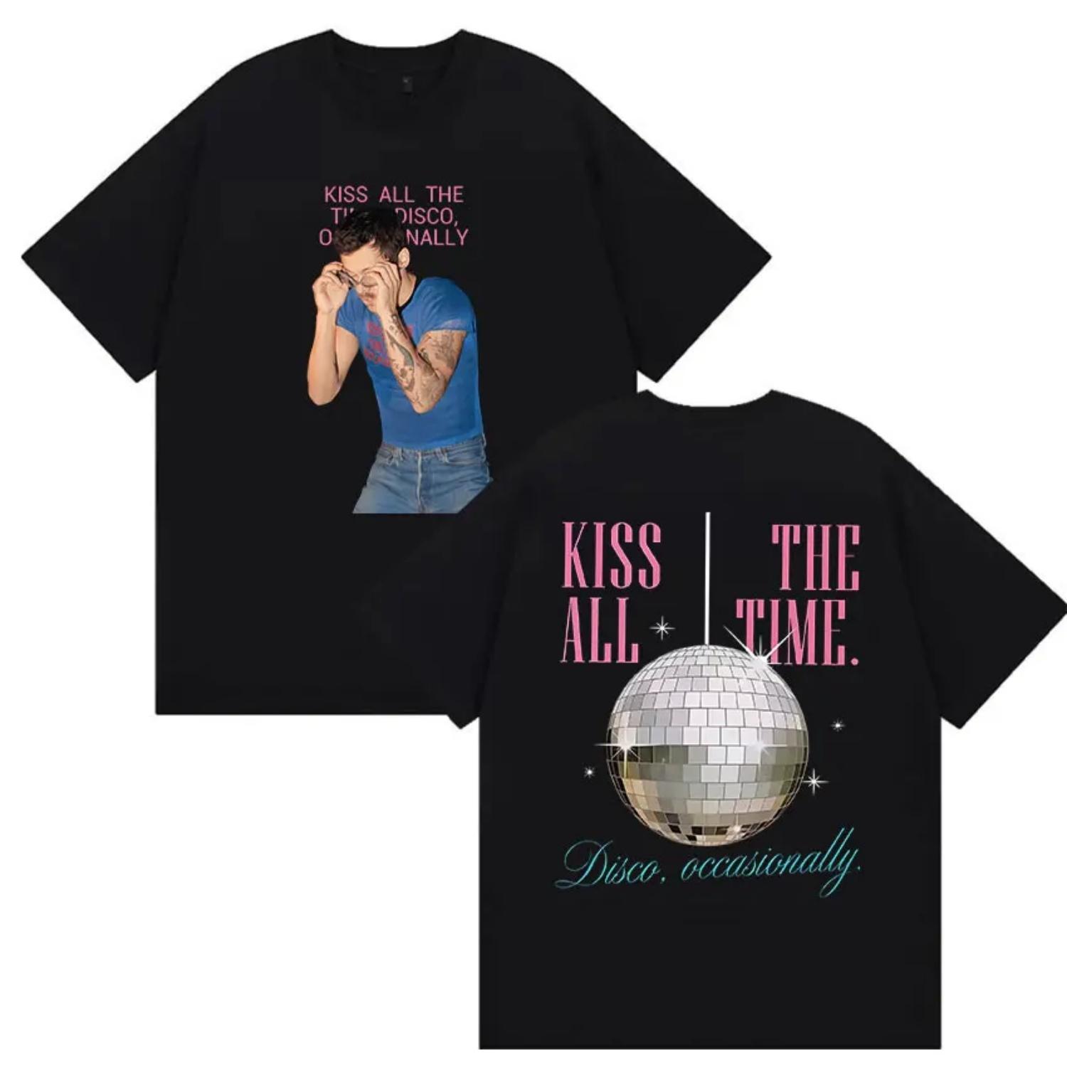 

Harry Styles Kiss All The Time Tour 2026 T Shirt Men s Vintage Oversized Cotton Tee Unisex High Quality Y2K Short Sleeve T-shirt S разноцветный