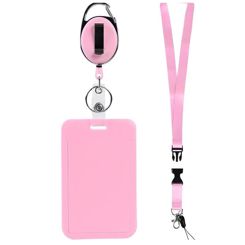 Sliding Id Badge Holder Black Plastic Card Case Protector Pouch With Clear Window For School Id Credit Cards Key Cards