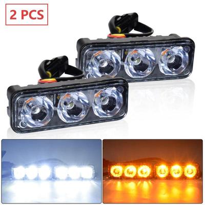 Car Motorcycle LED Daytime Running Light Turn Signal Lamp 3LED Work Lights 800LM High Brightness Auto Exterior Accessories