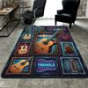 Guitar Sound Waves Technology Pattern Rug Floor Mat for Living Room or Bedroom Soft and Comfortable Carpet a Gift for Birthday and Holiday.