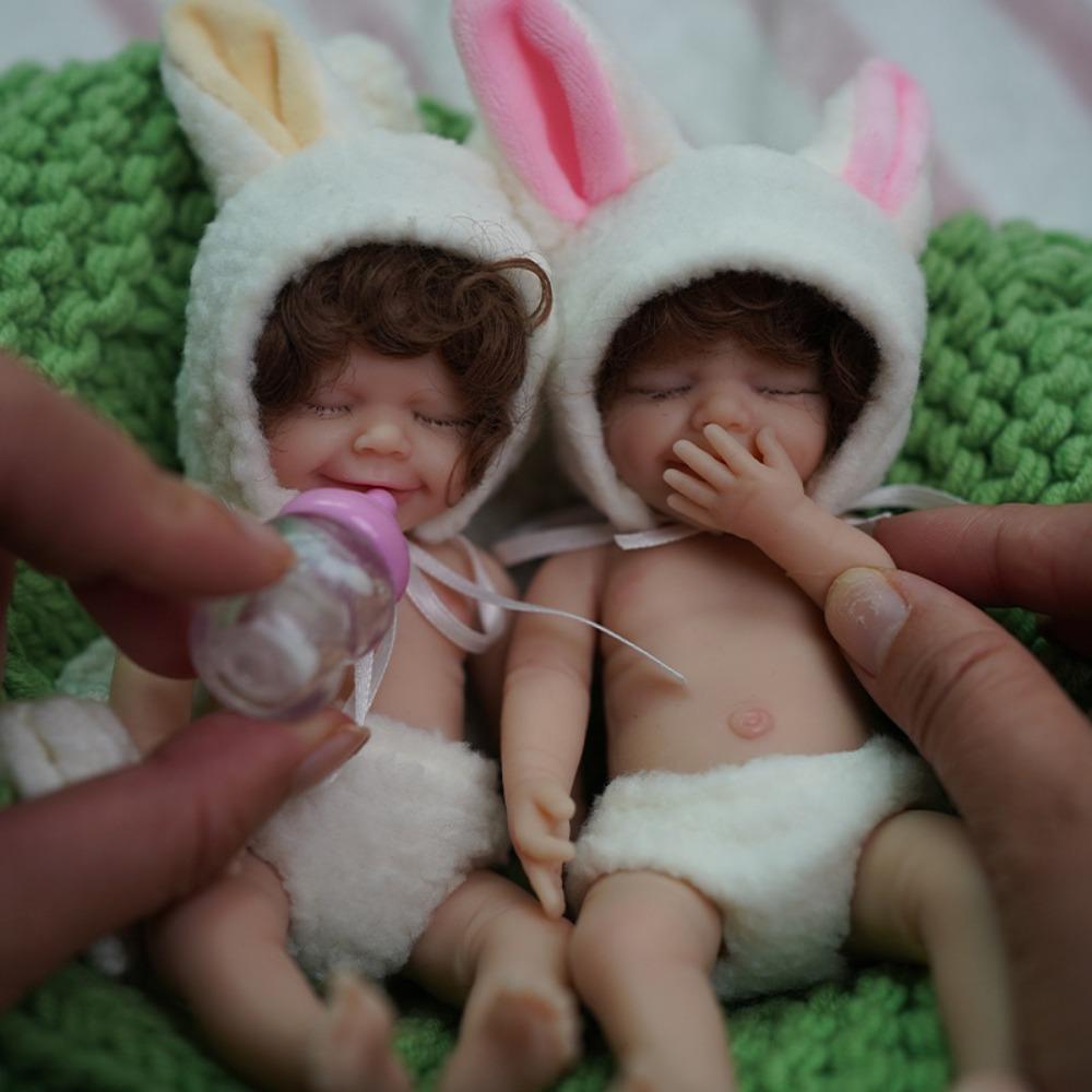 6-Inch Palm Solid Silicone Rebirth Baby Simulation Doll Maddie Dressup Birth Children's Toy Gift