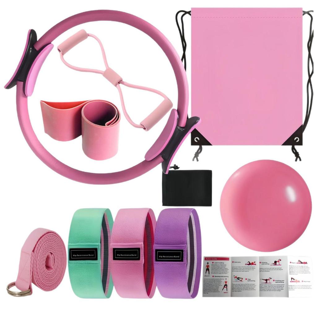 10-Piece Yoga & Pilates Set with Pilates Ring, Ball, Glute Band, and Figure-8 Resistance