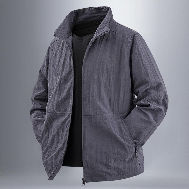 New Spring and Autumn Stand-up Collar Jacket for Men Thin Jacket for Men Casual Spring and Autumn Waterproof Thin Style Men's Clothing