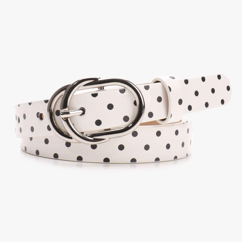 Womens Slim PU Leather Belt With Polka Dot Design Y2K Sweet Style Waistband Jeans Casual Fashion Accessory In Multiple