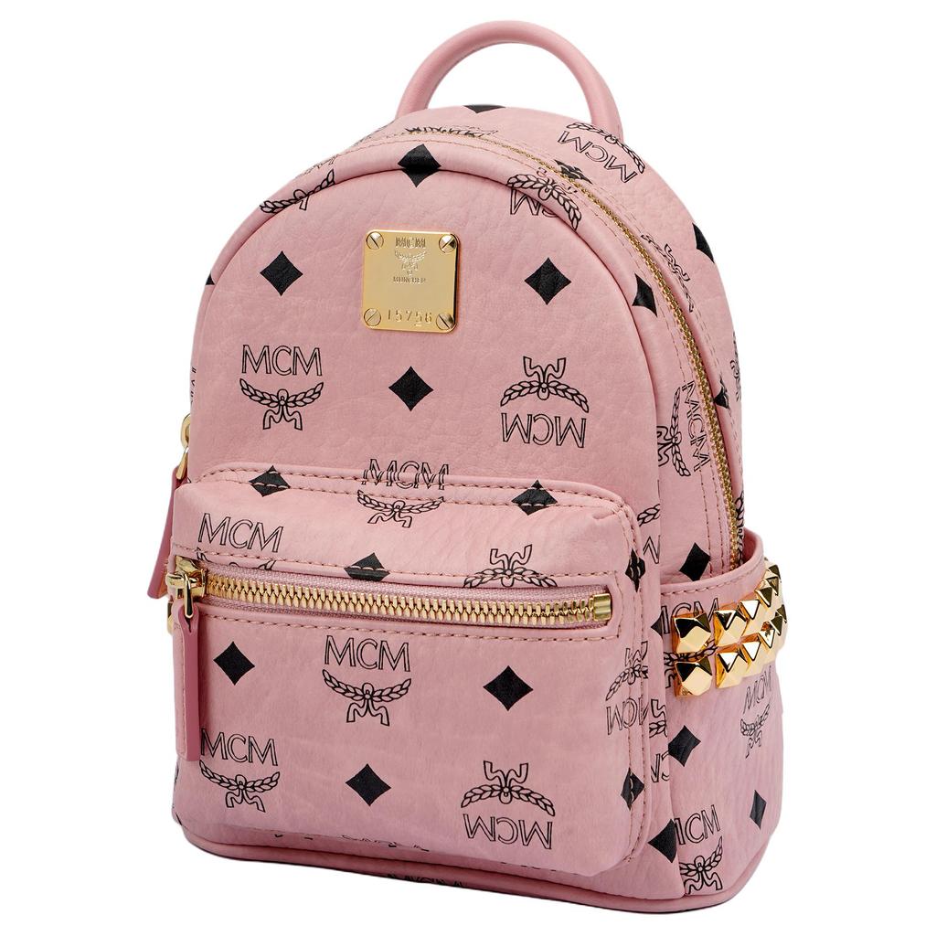 MCM Stark Bebe Boo Studded Design Faux Leather Mini Backpack Women backpack Pink MMKEAVE17PZ001