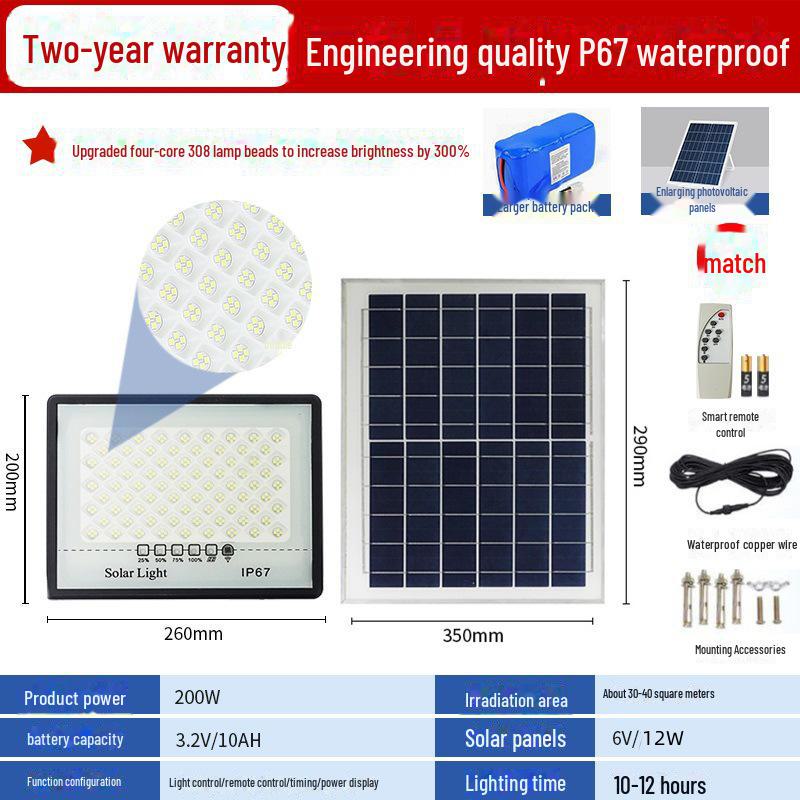 Diyiming Wodoodporna Lampa Solarna Wysokiej Mocy do Użytku Wewnętrznego i Zewnętrznego
