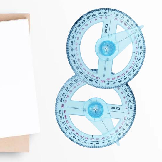 Protractor Ruler Rotatable Easy To Read Portable Clear Scale Wide Application Labor-saving Plastic Angle Protractor with 360 Degree Rotating Pointer