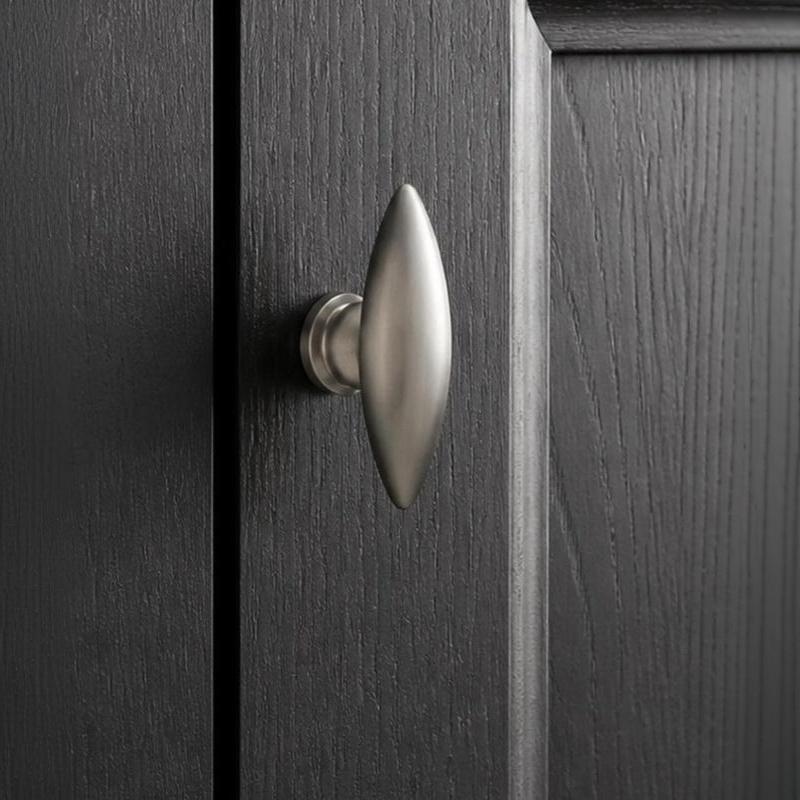 Zinc Alloy Single Hole Cabinet Knob Simple Oval Drawer Knob Matte Furniture Pull Handle For Wardrobe Cupboard Drawers Upgrade