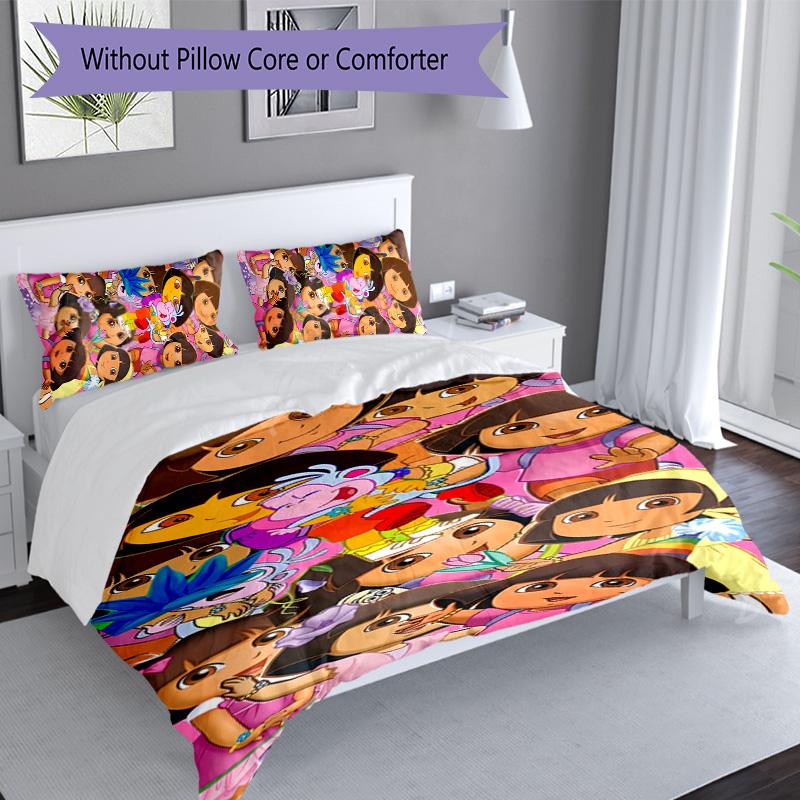 3pcs D-Doras The Explorer Pattern Bedding Set Duvet Cover Set Includes Duvet Cover &pillowcases, Perfect All Season Bedroom Decoration & Gift