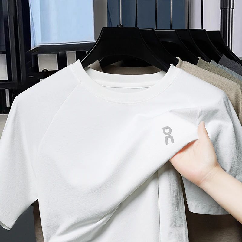 

2026 Summer New Lightweight Round Neck Men s Short Sleeved Printed T-shirt Loose Fit Suitable for Middle-aged and Young People L