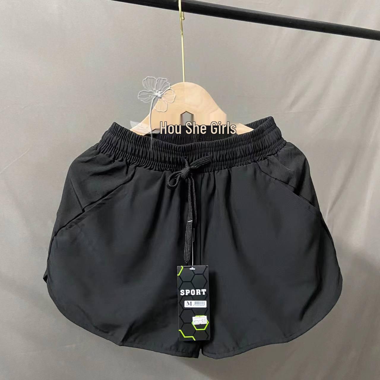 

Женские быстросохнущие шорты для йоги: Двухслойный, Легкий и Защищающий от Просвечивания для Летнего Бега и Зала M чёрный