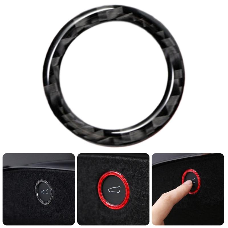High Performances Carbon Fiber Car Trunk Button Cover Automotive Interior Sticker Trunk Button Rings Suitable for Auto