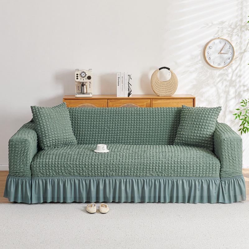 Elastic Sofa Cover Stretchable Furniture Protector with Skirt Washable Durable Fits Most Couches Living Room Decor 1/2/3/4/5seat