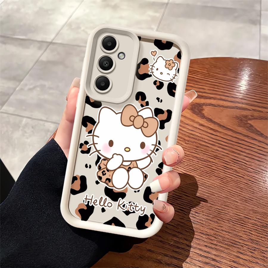 Hello Kitty Leopard Print Pattern Case for Samsung Galaxy A06 A15 A14 A11 A13 A30 A12 A07 A04 A17 A16 A50 A05 A20 Phone Cover