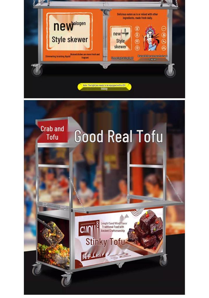 Mobile Folding Food Stall Cart for Night Markets