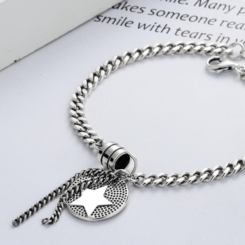 925 Sterling Silver Star Drop Chain Bracelet B191 Sterling Silver Bracelet