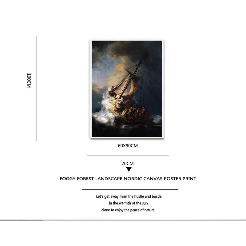 Rembrandt Ship Pânză Pictură în ulei HD Printuri de artă de perete Imagine pentru camera de zi Modern Home Decor Postere 1 bucată fără cadru