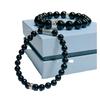 Sterling Silver Retro Obsidian Beaded Bracelet for Men and Women - High-End Couple Gift