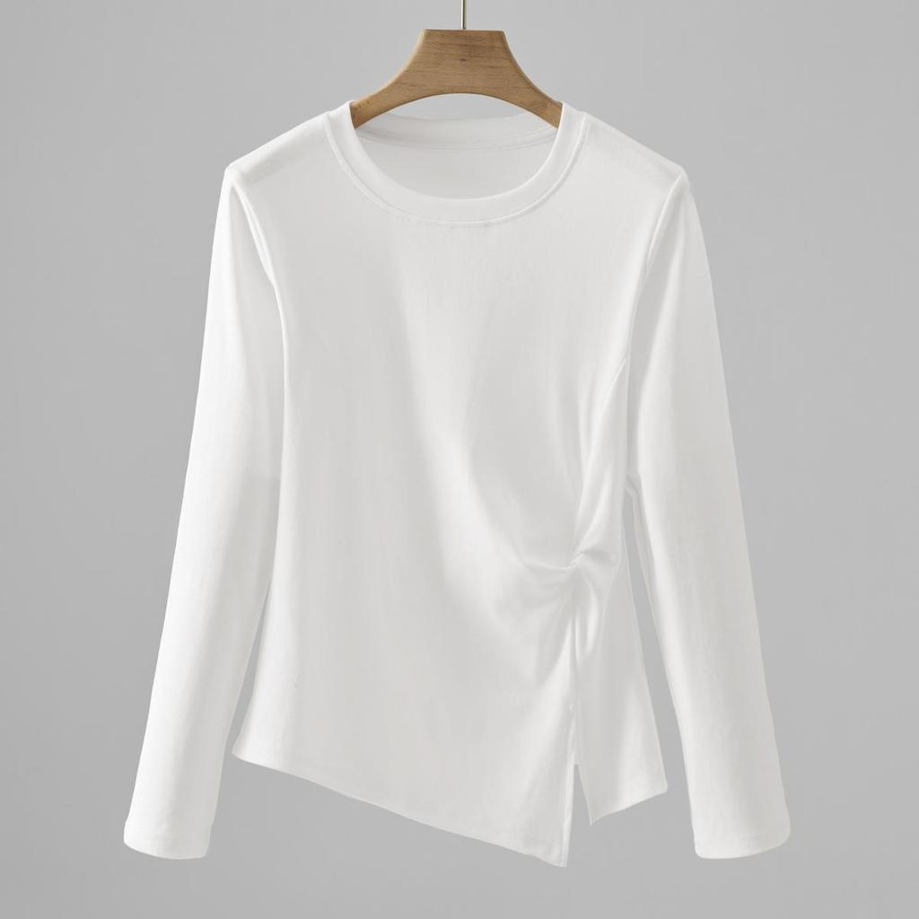 "2025 Autumn/Winter French Slim Fit Long Sleeve Women's Base Layer Tee”