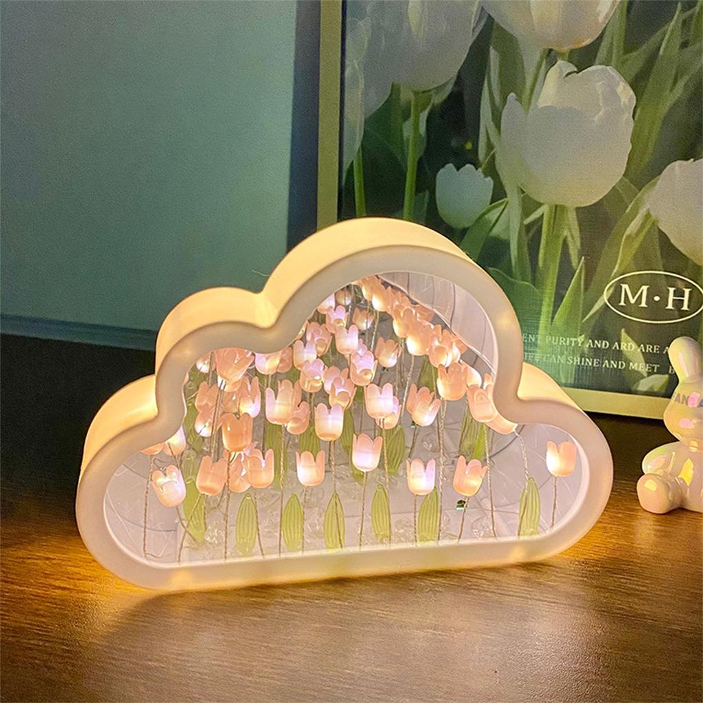 Creative Handmade Gift DIY Cloud Fortulip LED Night Light ForTulip Cloud Flower Sea Night View Lamp