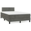 3141234 vidaXL Divan Bed and Mattress Dark Grey 120x200cm Velvet