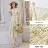 Xiangying Women's Floral V-Neck Tencel Puff Sleeve Dress