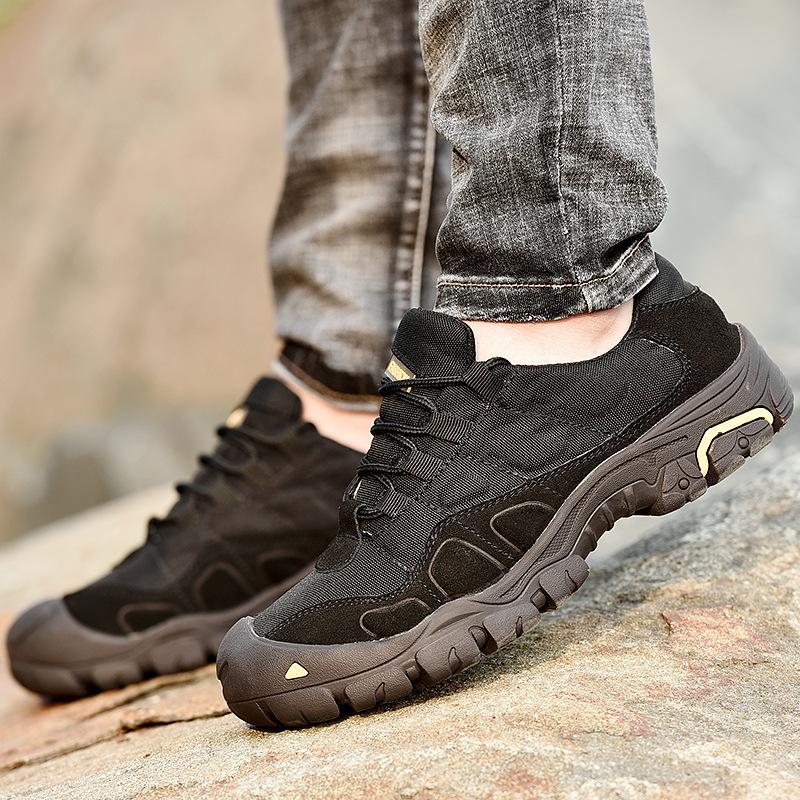 Casual Men's Boots Fashion Classic Outdoor Footwear Spring Autumn Casual Shoes Light Non-slip Male Ankle Boots Round head Brown