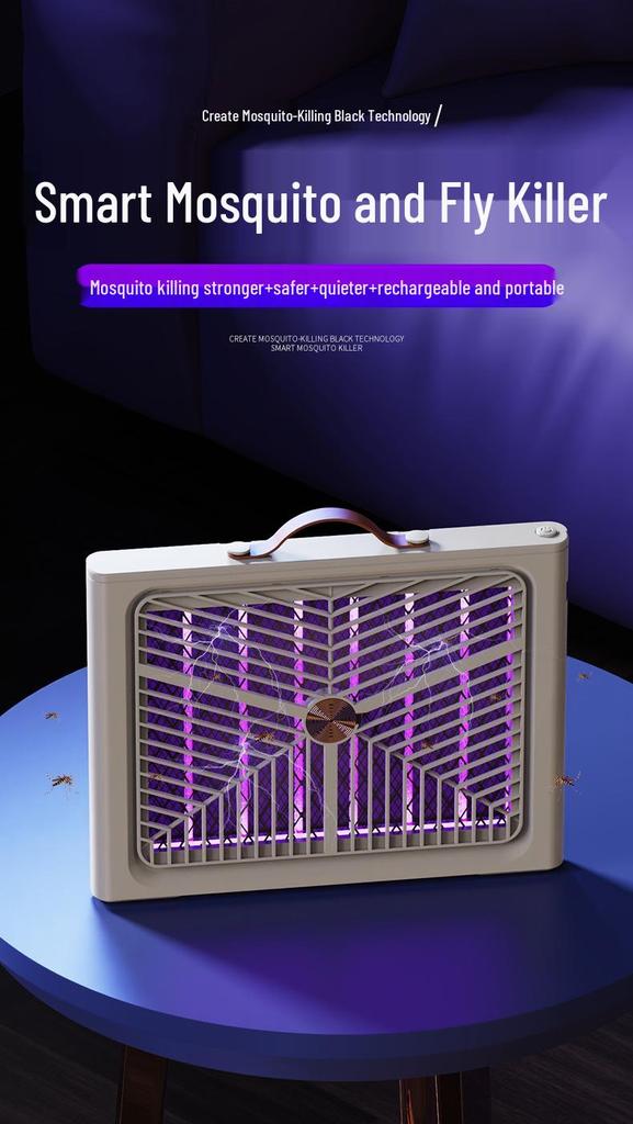 Portable Mosquito Killer Lamp: Indoor/Outdoor Fly Repellent with Electric Shock & Photocatalyst, Wall-Mount or Desktop Use