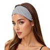 Fashion Women's Wide Headband Striped Print Hair Band  Elastic  Fitness Yoga Running Sweat-Wicking Wear Accessory
