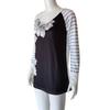 Women's V-neck Flover Printed Top Long Sleeve Shirt