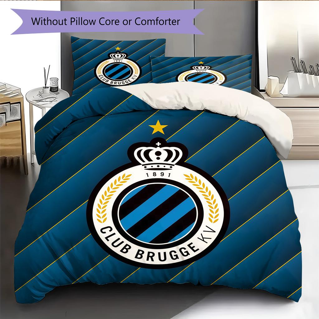 Club Brugge KV Pattern Bedding Quilt Set Home Decoration Gift (1 * duvet cover + 2 * pillowcase without core)