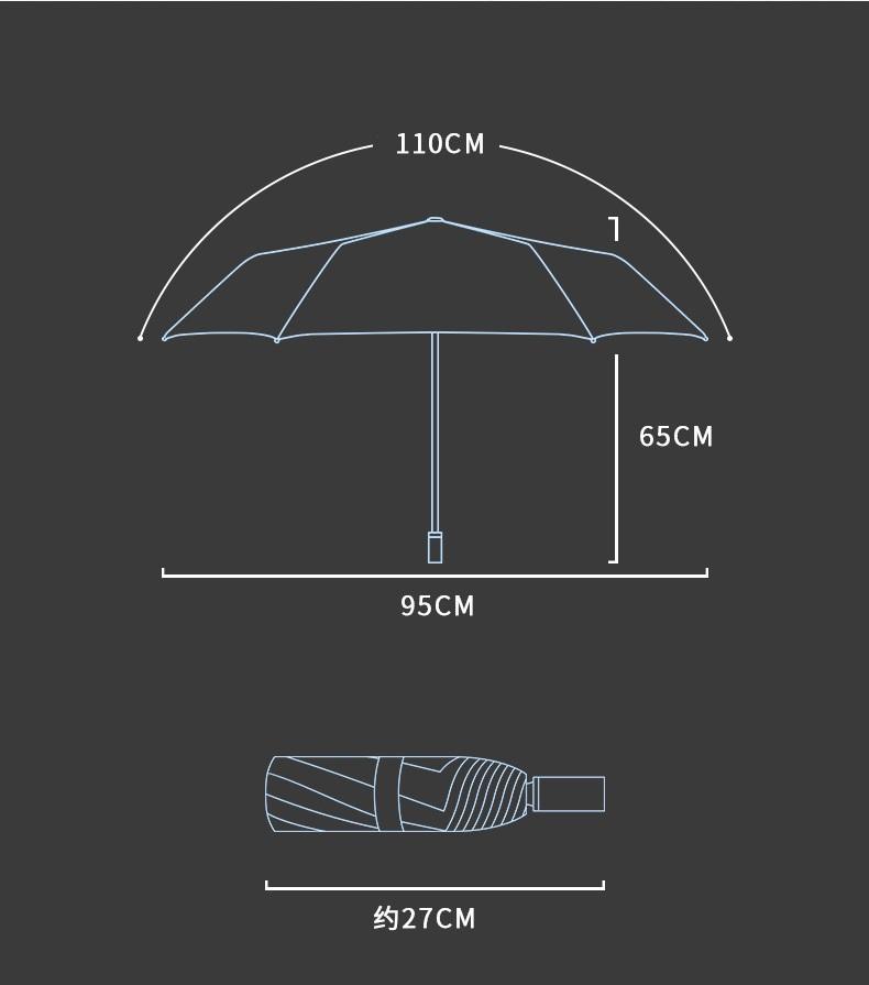 Simple Triple Fold Umbrella With Thick Vinyl UV Protection Double Umbrella Rain And Sun Umbrella Folding Vinyl Umbrella