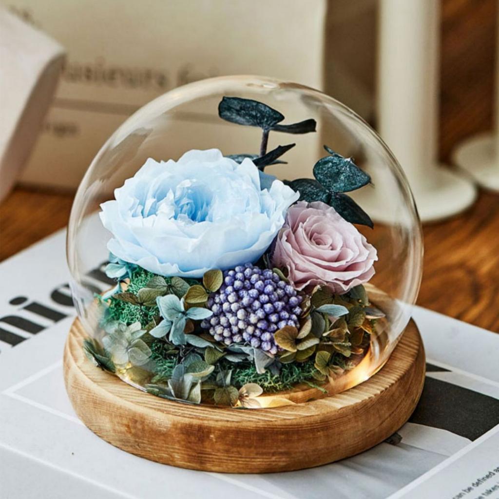 Eternal Flower Rose Glass Cover Finished Gift Box Valentine's Day Wedding Creative Gift for Girlfriend Eternal Flower Ornament