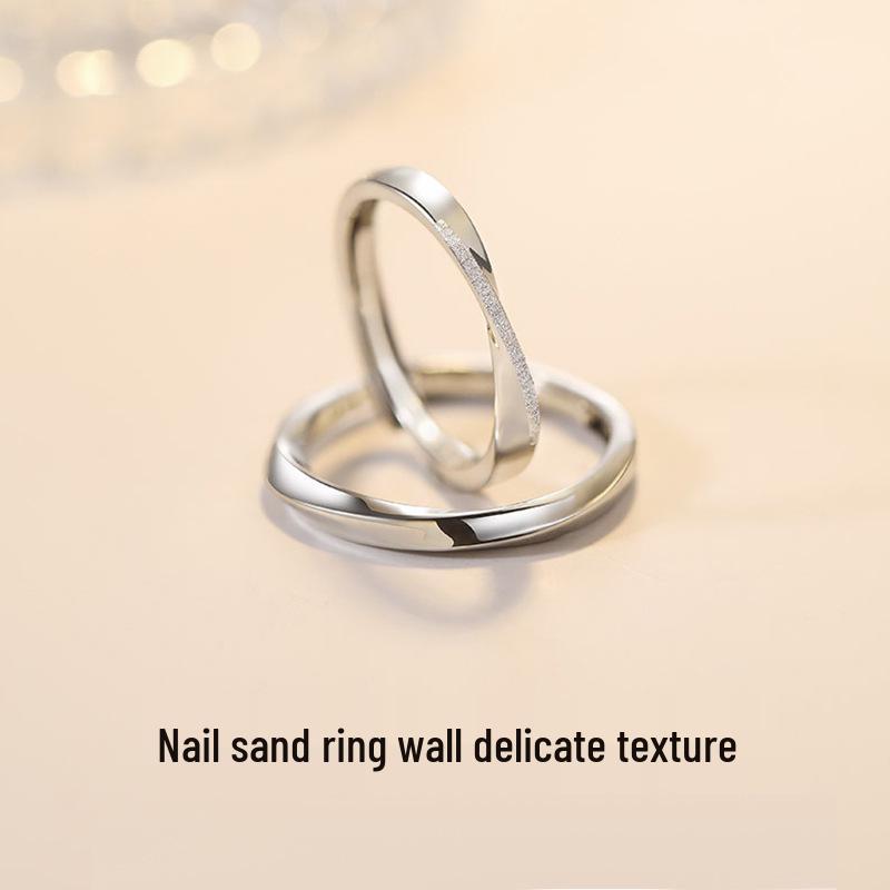 S925 Sterling Silver Möbius Ring: Women's Adjustable Luxury Plain Band Design