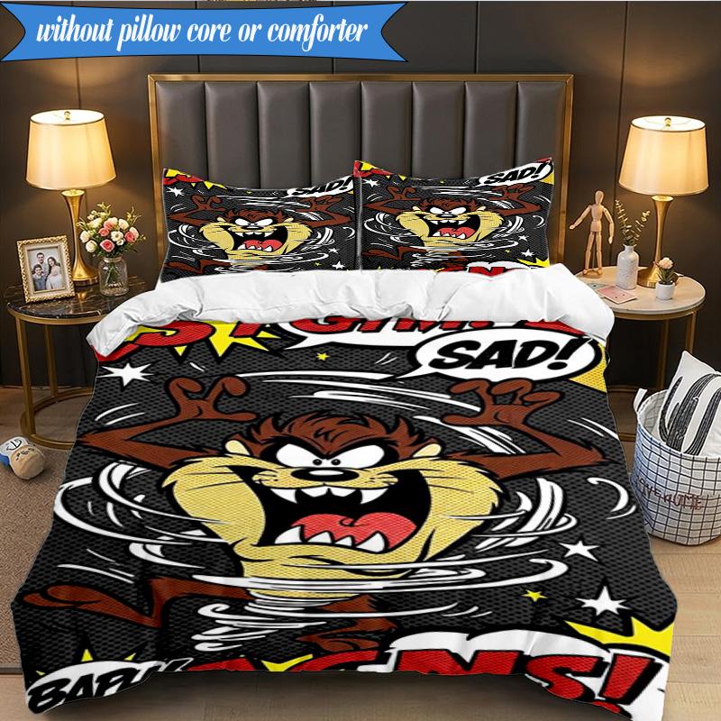 3PCS Tazma-nian Artwork Bedding Set,Including 1pc Duvet Cover And 2pcs Pillowcases Perfect for Bedroom, Dormitory, Fan Christmas gift