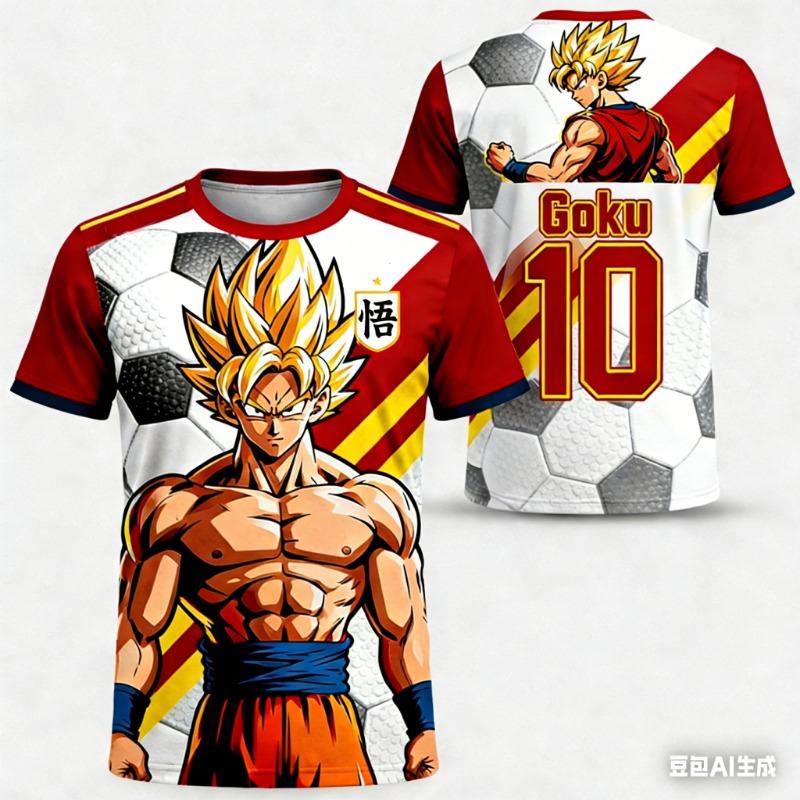 2026 Classic Anime Dragon Ball Character 3D Printed T-shirt Y2K Style Unisex&children's Layered Must-have for Summer and Autumn
