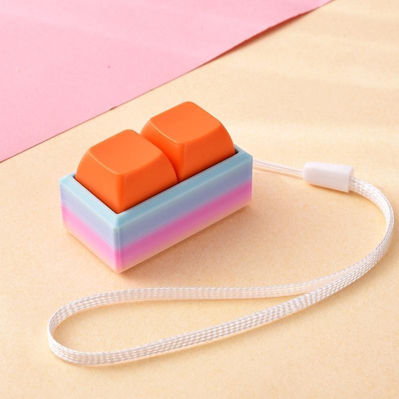 Lightweight Push Button Stress Relieving Toy with Lanyard Sensory Fidget Toy for ADHD Adults Kids Anxiety Relief