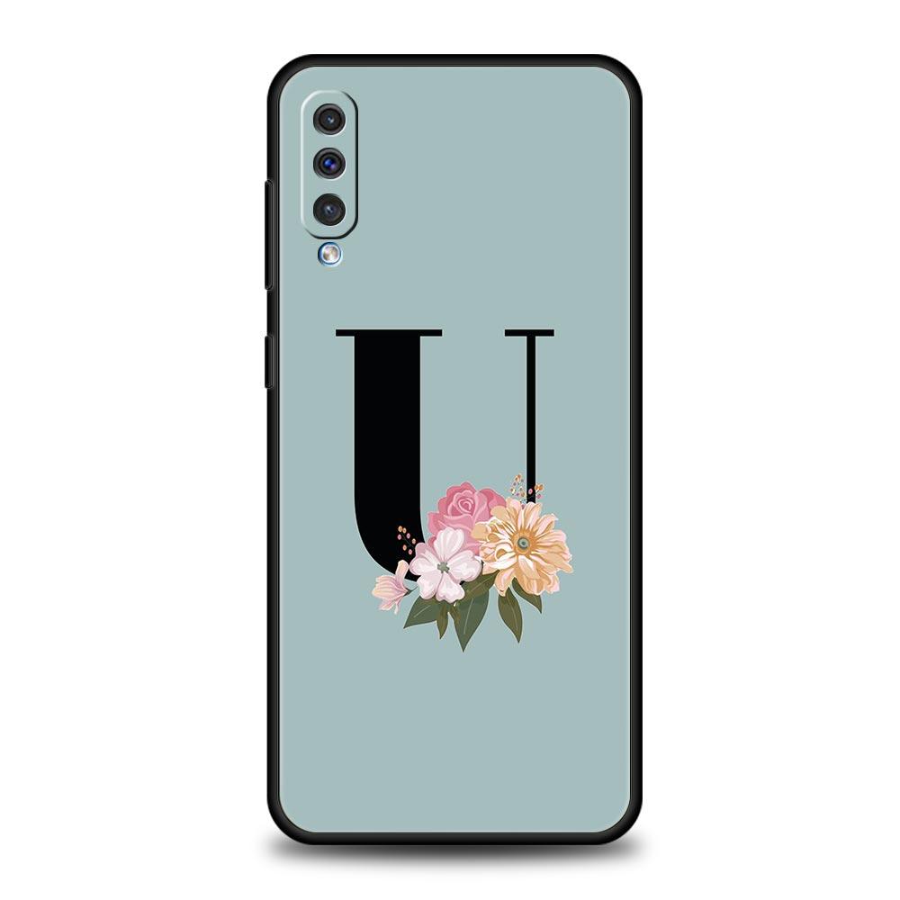Flower Letters S Phone Case For Samsung A24 A12 A14 A32 A50 A70 A20E A20S A10S A22 A30 A40 A34 A54 A42 A52 5G A02S A04s Cover