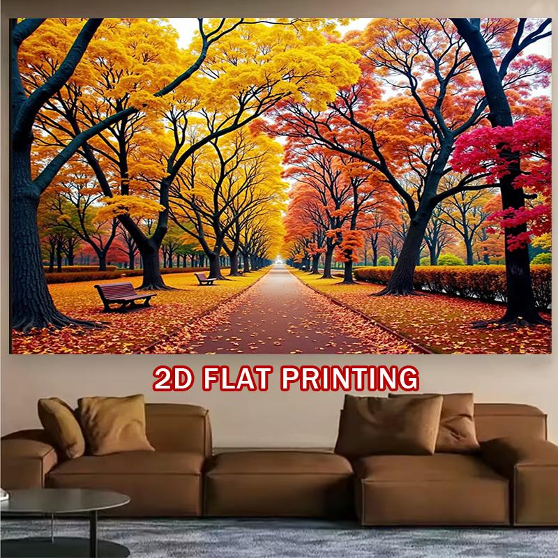 2D Plane 1 Piece of Autumn Forest Path Background Banner Suitable for Weddings Baby Shower Parties and Studio Shoots