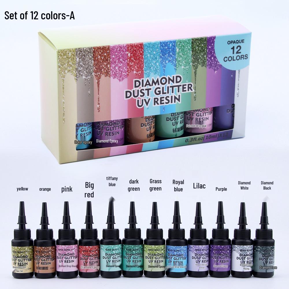 UV Crystal Epoxy Glitter Set – 6, 12, or 24 Color Options for Handmade Jewelry