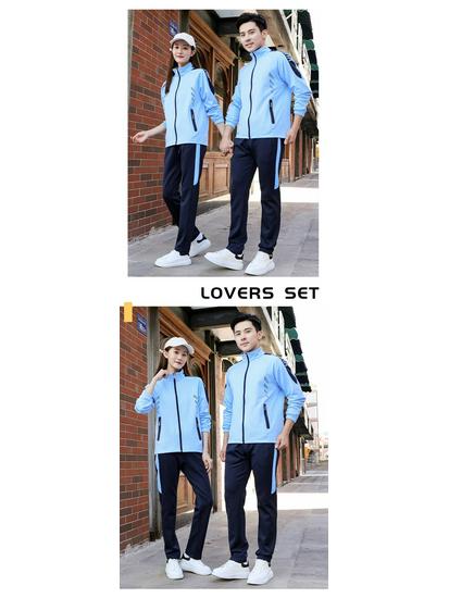 Custom Chinese Team Sportswear Set – Spring/Autumn Fitness Suit for Men, Women, Couples, and Students