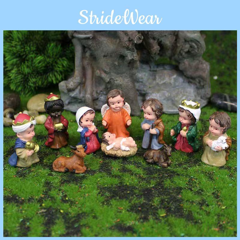 Creative Nativity Scene Resin Figurines With Artistic Design For Festive Home Decor