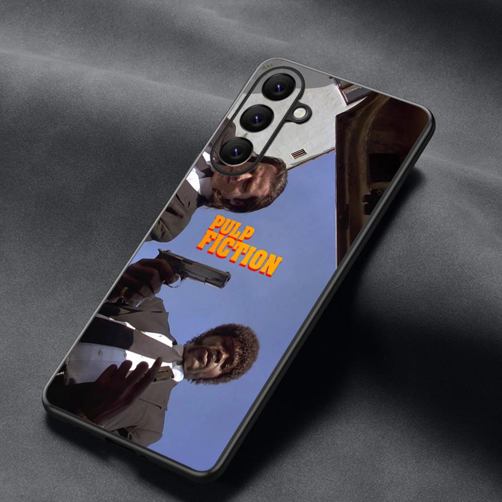 Classic Movies Pulp Fictions Poster Phone Case For Samsung Galaxy S26 S25 S24 S23 S22 S21 Plus Ultra Note20 Soft Black