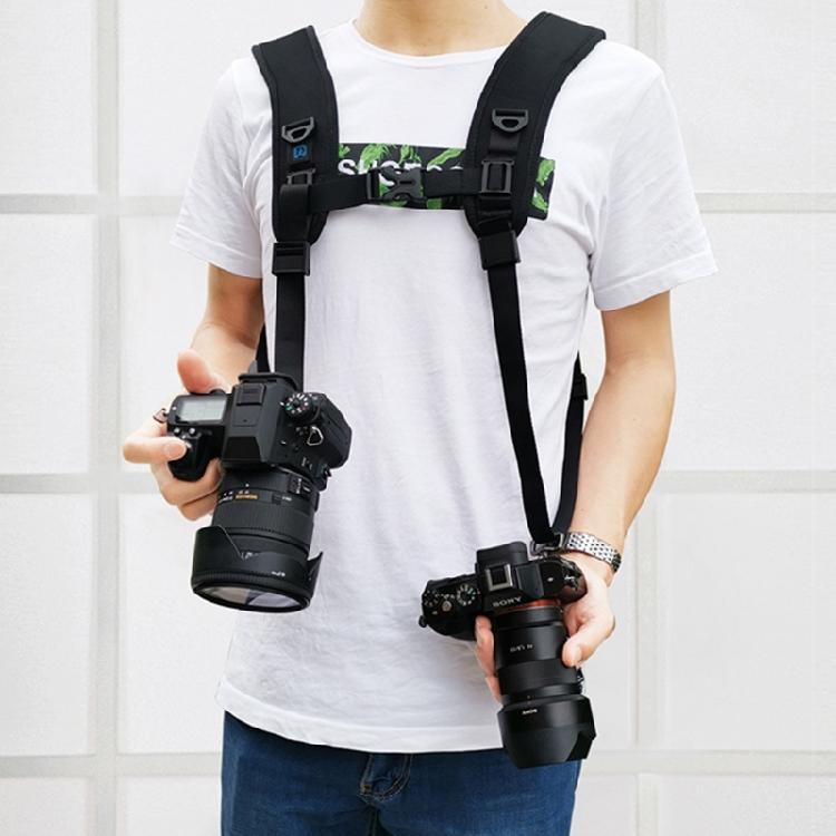 Adjustable Two Camera Shoulder Straps Harness for DSLR SLR Cameras Quick Release Mechanism with Safety Tethers