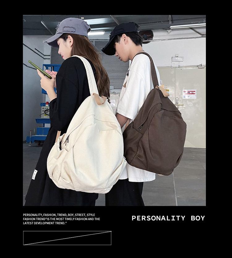 Retro Forest Canvas Backpack for Girls - Japanese Harajuku Style, Simple & Versatile for High School Students