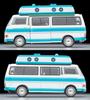 TOMYTEC Tomica Limited Vintage Neo Scale Nissan Caravan 1973 Finished Product 1/64 LV-N312a Camper, White/Light Blue, Model,